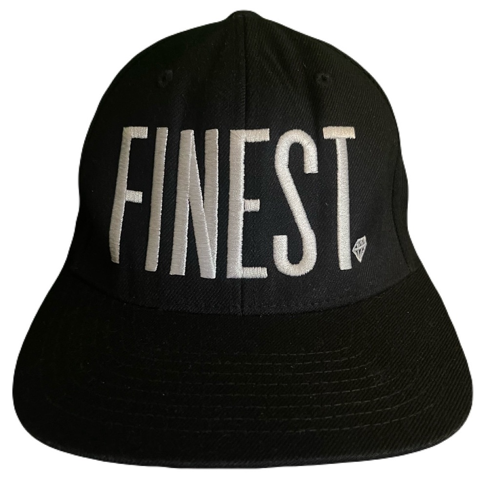 The Classics by Yupoong FINEST Flat Billed Black Adjustable snapback hat